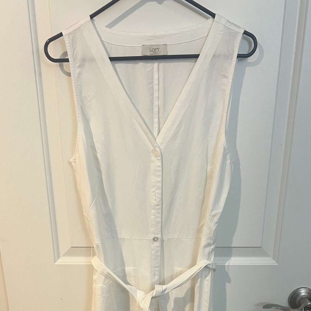 Loft White Cotton Dress